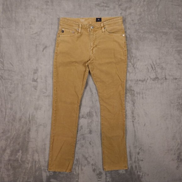 AG Adriano Goldschmied Everett Slim Straight Corduroy Pants 32x34 Tan